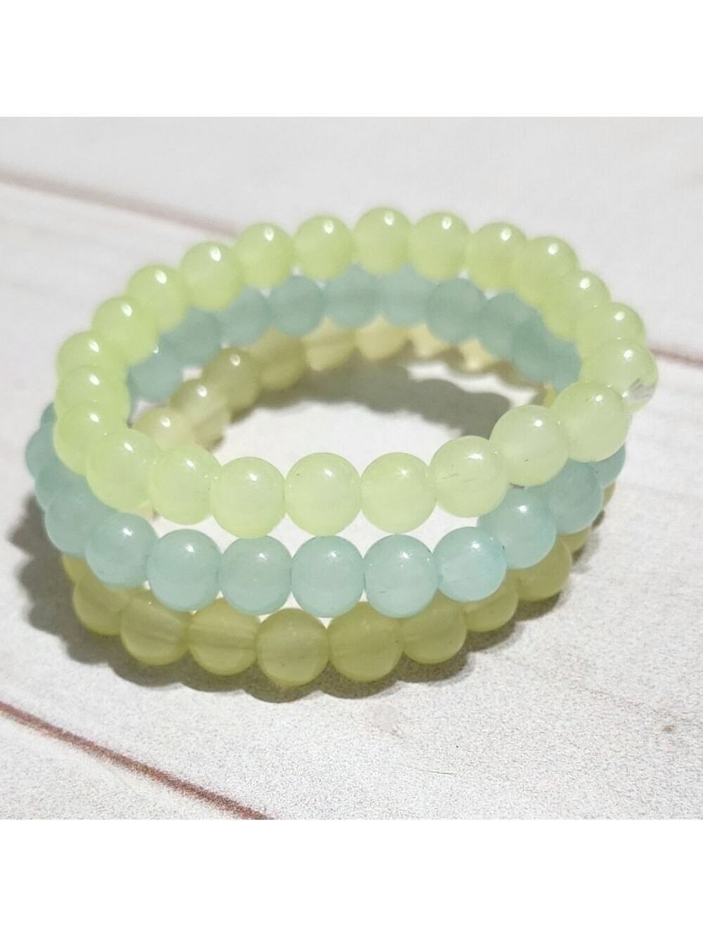 3 Piece Glass Bead Strand Bracelets - New Without Tags